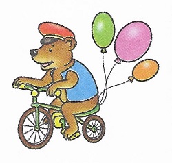 медвежонок на велосипеде