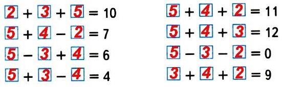 стр 9 рабочая тетрадь 2 класс 1 часть математика 2 класс 16. Используя в каждом равенстве не более одного числа 2, 3, 4, 5, заполни окошки так, чтобы получились верные равенства.