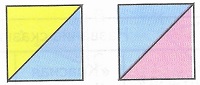 квадраты составлены из одинаковых треугольников