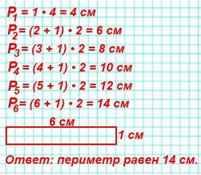 Узнай и запиши по порядку, чему равен периметр первого, второго, третьего и четвёртого прямоугольников стр 12