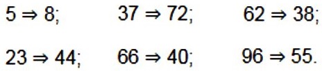 Какое число будет получаться на выходе из машины, если в неё ввести число 5; 37; 62; 23; 66; 96 решение