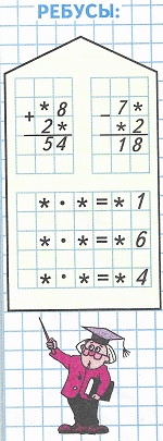ребус стр 25 математика 3 класс 2 часть *8 + 2* = 54