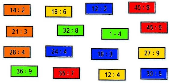 рабочая тетрадь 1 часть математика 3 класс стр 33 78. Раскрась карточки, на которых записаны выражения с равными значениями, так: 3 – жёлтым, 4 – зелёным, 5 – красным, 6 – синим, 7 – коричневым.