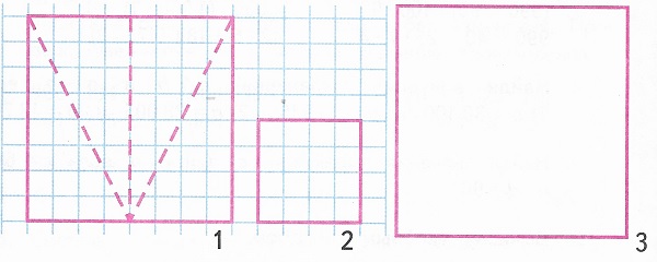 номер 3 стр 53 Начерти и вырежи 2 таких квадрата (1 и 2) математика 4 класс 2 часть