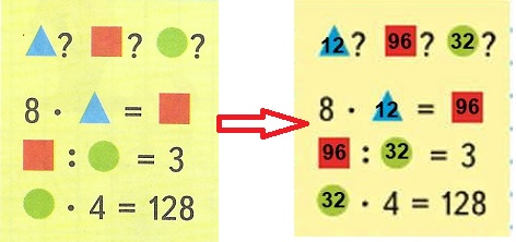 8 умножить на треугольник равно квадрат головоломка на стр 102 математика 4 класс 2 часть