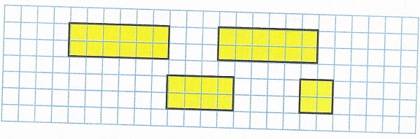 Начерти на клетчатой бумаге четыре прямоугольника, как показано на чертеже. стр 40 математика 4 класс математика вокруг нас