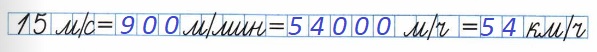 математика 4 класс тетрадь 2 часть стр 15 номер 13 Заданную скорость 15 м/с запиши в разных единицах скорости