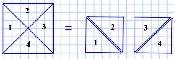 математика 5 класс номер 374. Как надо разрезать квадрат на четыре равные части, чтобы из них можно было сложить два квадрата?