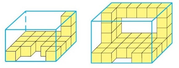 математика 5 класс номер 618. Фигуры, изображённые на рисунке 179, сложены из кубиков, рёбра которых равны 1 см. Найдите объём каждой фигуры.